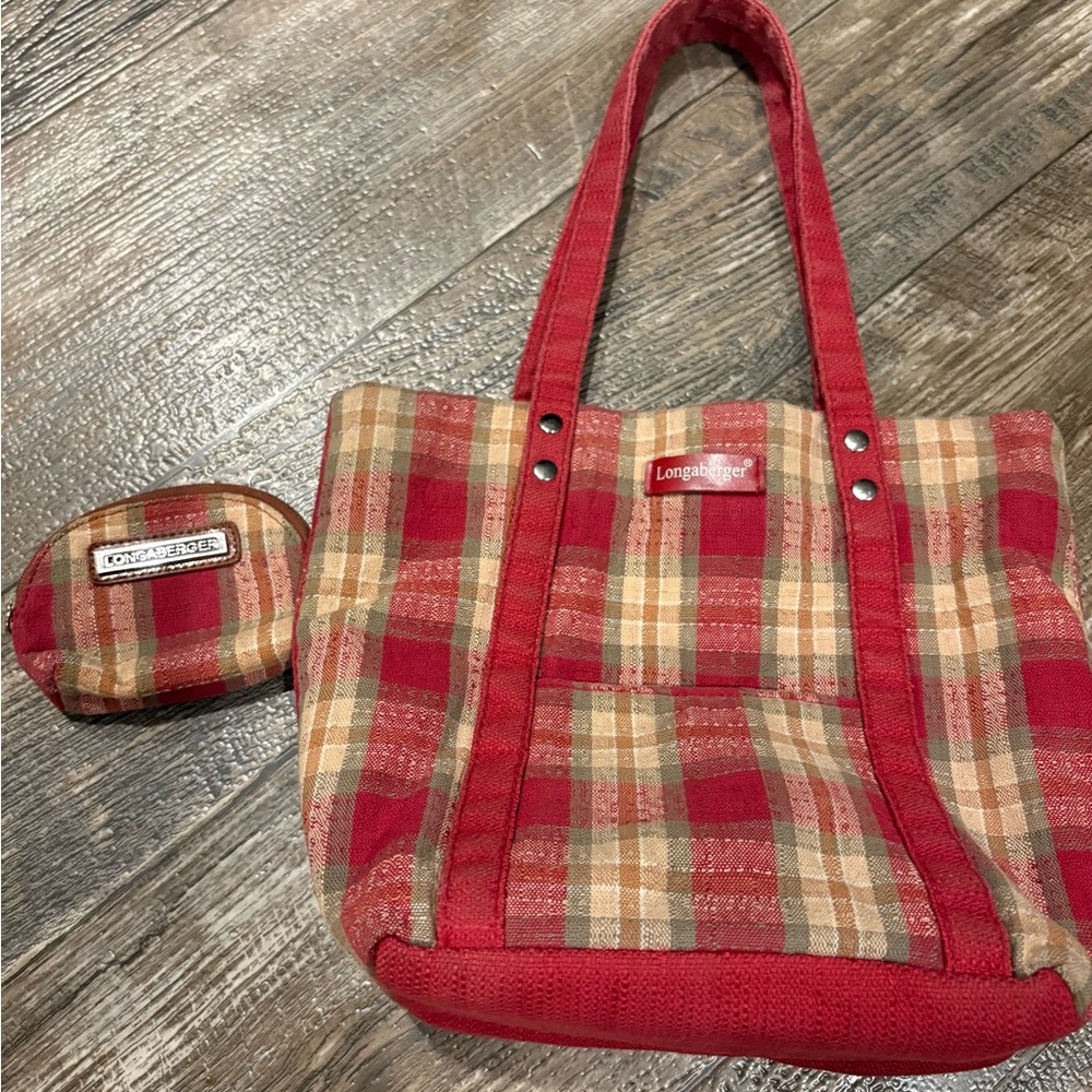 Longaberger Plaid Tote Bag